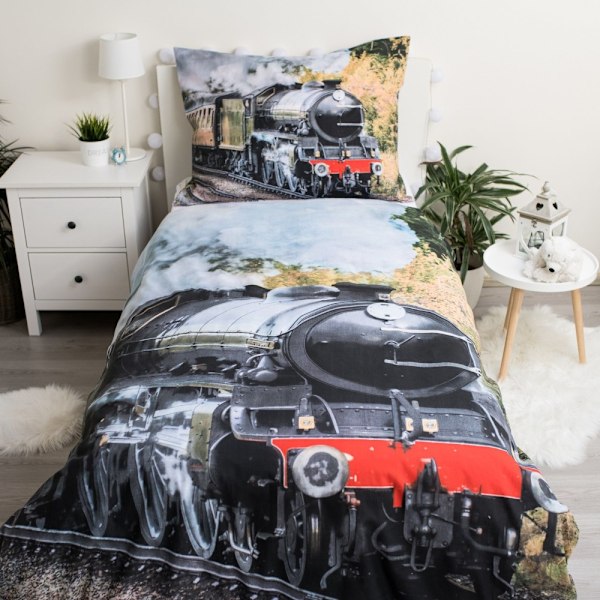 Sängöverdrag med tågtema 140×200 cm, 70×90 cm
