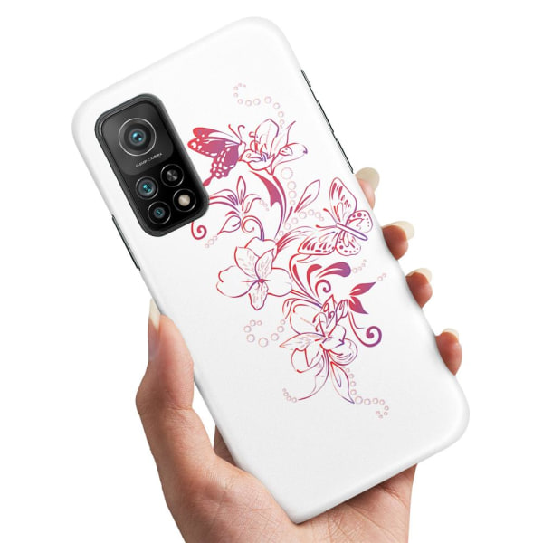 Xiaomi Mi 10T - Cover / Mobilcover Blomster og sommerfugle