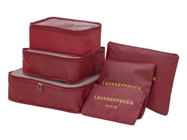 Organizer til Kuffert - 6-dele - Tasker til Rejse Wine red
