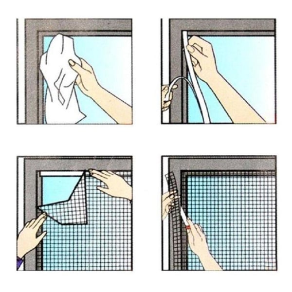 Hyttysverkko / hyönteisverkko ikkunaan - leikattava - 130x150cm White