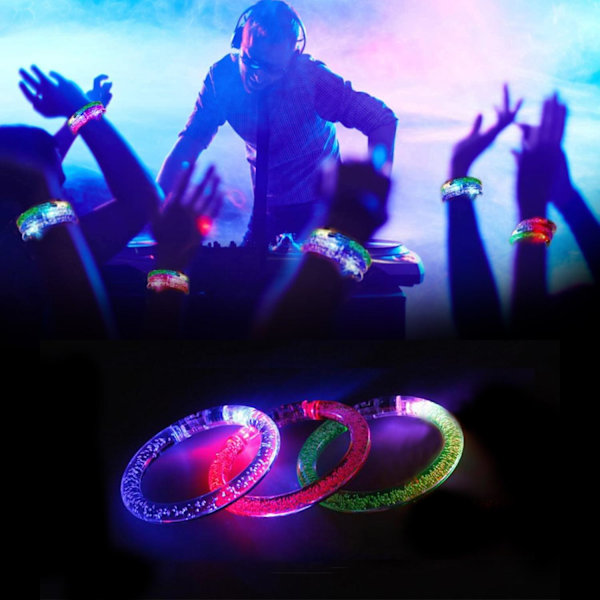 3-Pak - Glowsticks - Blinkende LED Armbånd Multicolor