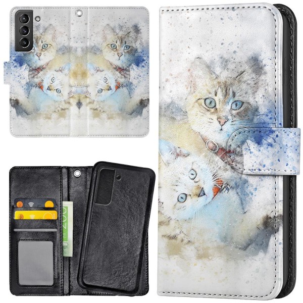 Samsung Galaxy S22 Plus - Lompakkokotelo/Kuoret Kissat Multicolor
