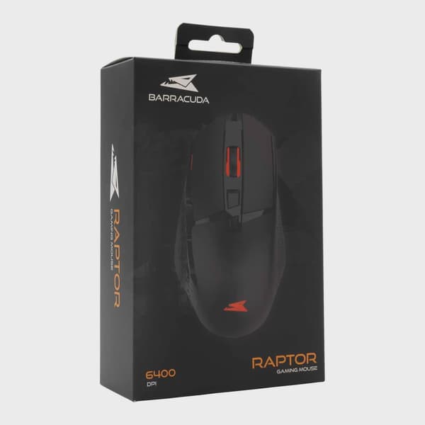 Baracuda RAPTOR Gaming Mus 8D 6.400dpi Svart