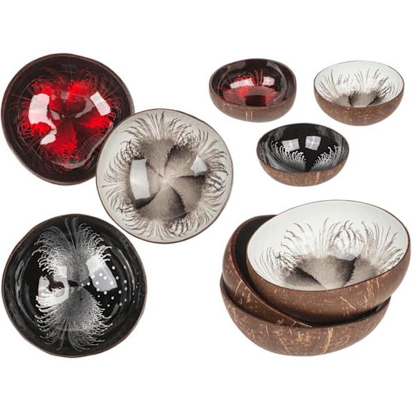 Kokosskål / Serveringsskål / Skål - 13 cm Multicolor