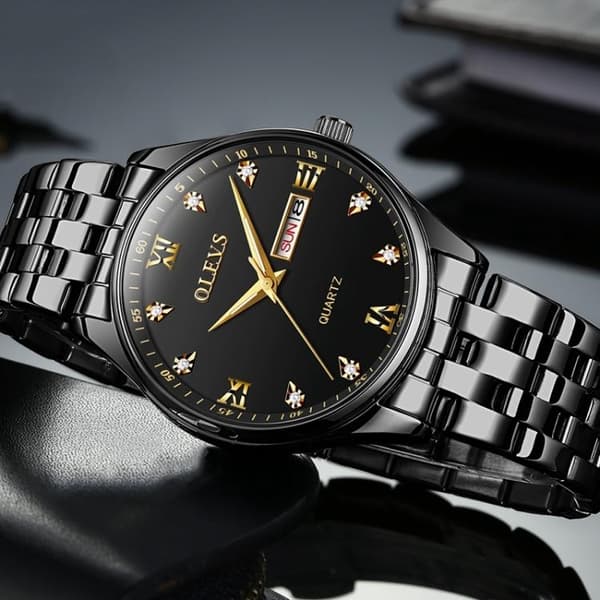 Quartz Kello / Rannekello - Vesitiivis – Musta Black