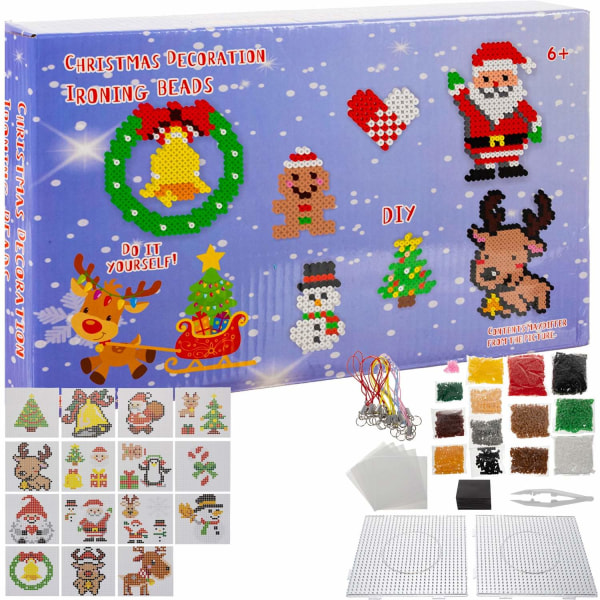 DIY Perleplater med julemotiver - jul Multicolor