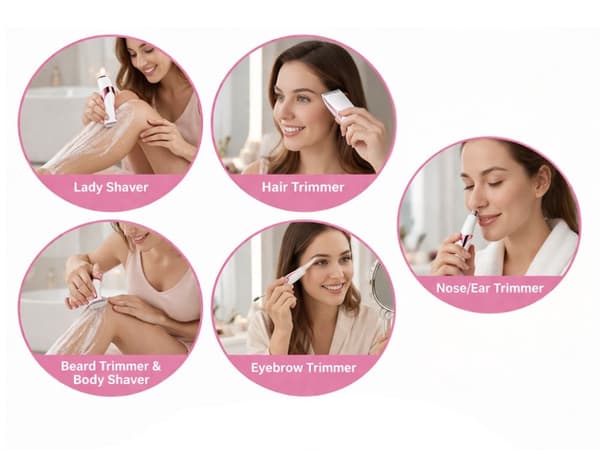 Epilator 5 i 1 kropp ben ansikte trimmer USB