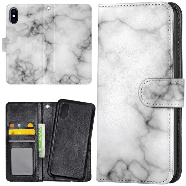 iPhone X/XS - Plånboksfodral/Skal Marmor