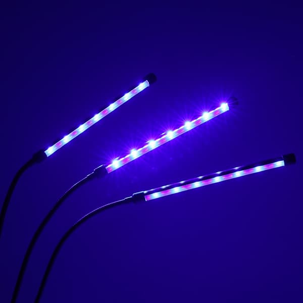 LED växtlampa panel med 3 lampor
