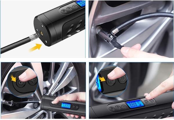 Batteripump för cykelbil elkompressor 10 bar lcd