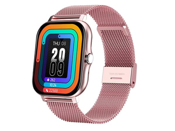 Smartklocka dam herr gummiarmband sport Bluetooth-samtal rosa Rosa