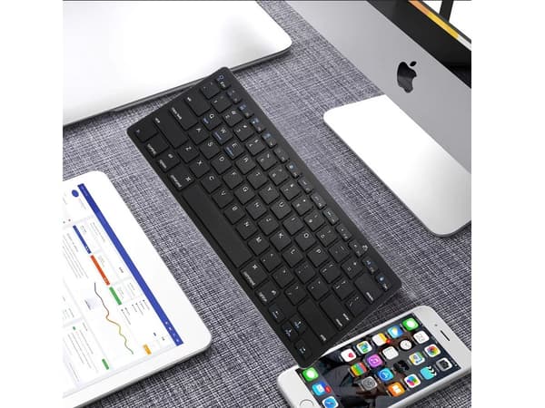 Trådlöst bluetooth-tangentbord för pc ipad mac liten slimmad lågprofil Black