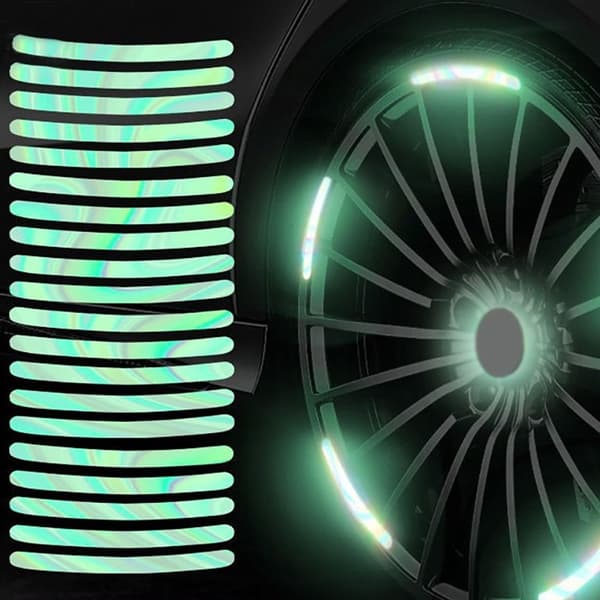 20-Pak - Selvlysende Dekaler til Bil - Glow in the Dark Multicolor