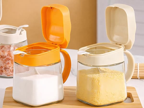 Kryddburk glas 300 ml med sked White