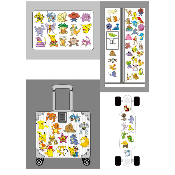 100 kpl - Pokemon-tarrat / Tarrat - Pokemon Multicolor