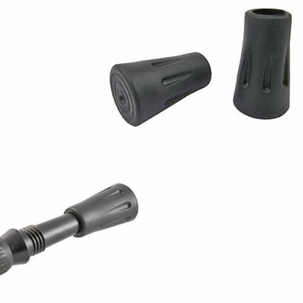 4-Kpl - Kumijalat Kävelysauvoihin 11mm / Vaellussauvoihin Black