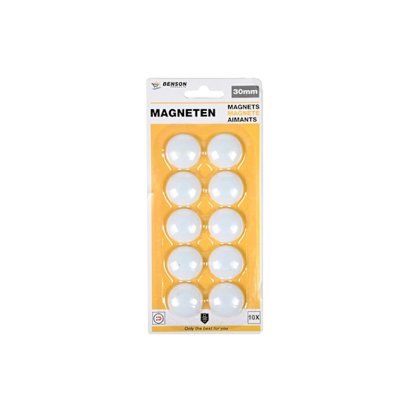 Magnet 30 mm 10 st vit