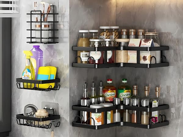 Badrumspaket 5-delar - Krokar och ytor för väggmontering