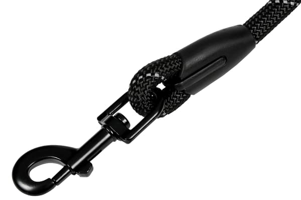 Hundkoppel runt 12 mm × 150 cm svart reflex