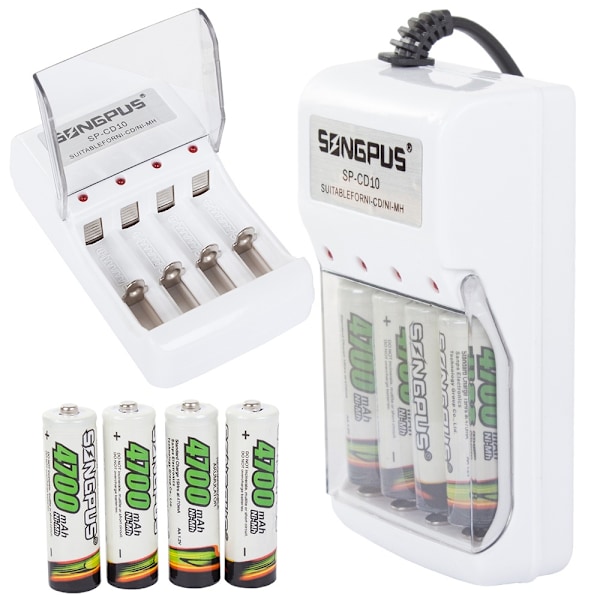4x Batterioplader - AA/AAA Batterier