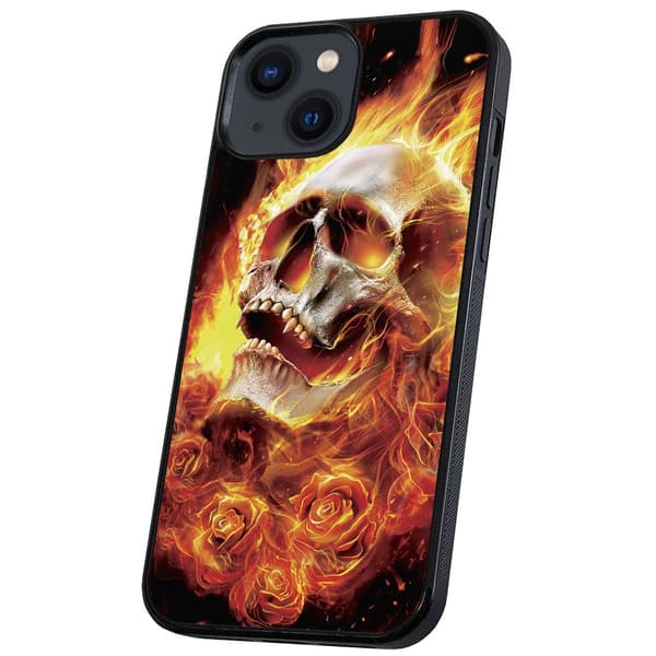 iPhone 14 - Skal/Mobilskal Burning Skull