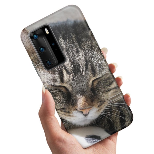 Huawei P40 - Deksel/Mobildeksel Sovende Katt