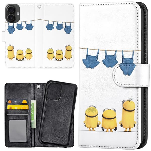 iPhone 16 Plus - Plånboksfodral/Skal Minions