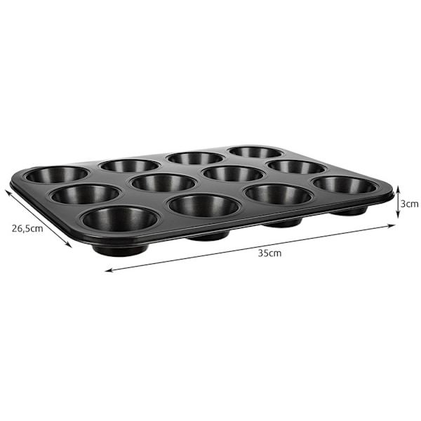 Bakplåt + 12st Silikon Muffinsformar / Bullformar - Formar multifärg