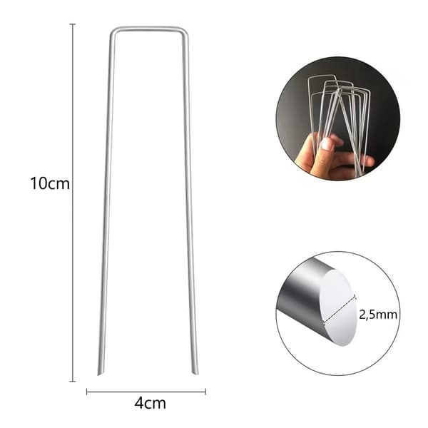 Trädgårdsankare U-form - 100-pack