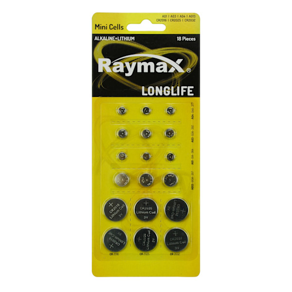 Knappcellsbatteri Raymax 18 st