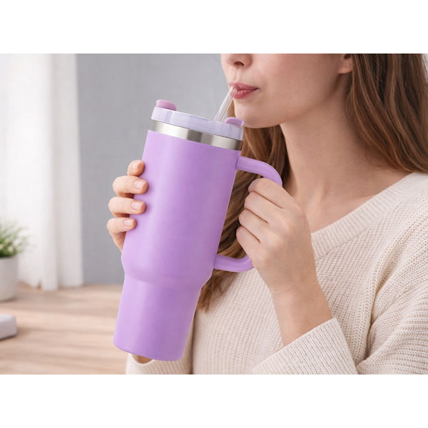 Termosmugg 1.2 L med sugrör Lila