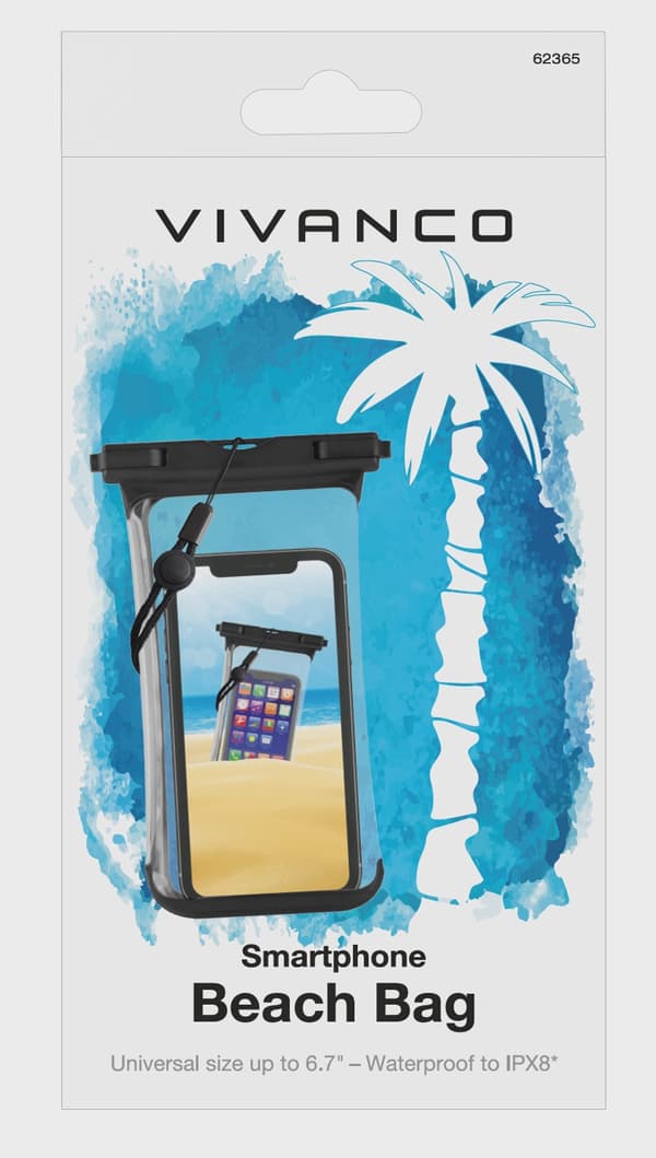 Vivanco Beach Bag Universal Vattentät påse 6.7" Svart