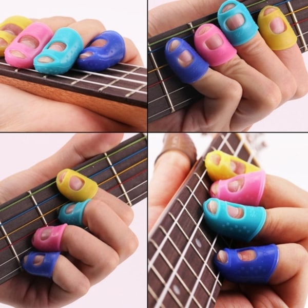 5-Pack - Gitarr Fingerskydd - Skyddar fingrar Transparent Medium