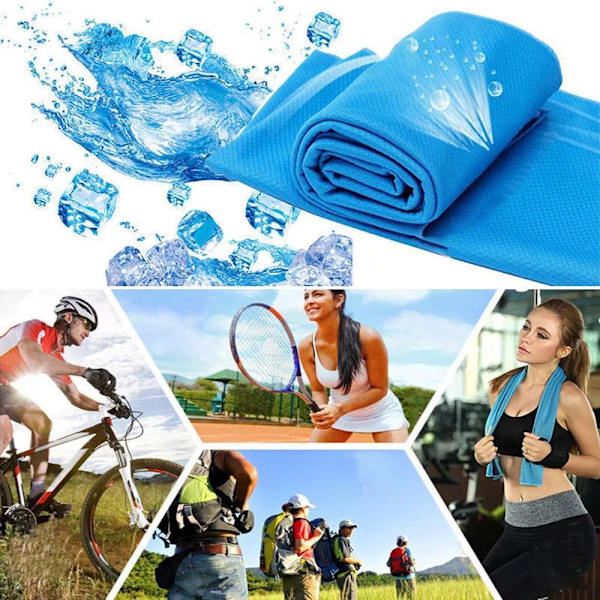 Kølehåndklæde / Sportshåndklæde - Afkølende håndklæde Light blue