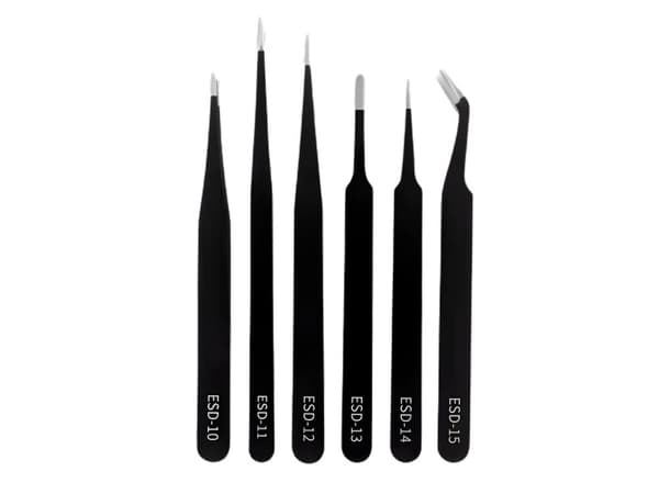 Pincettset antistatisk 6 delar