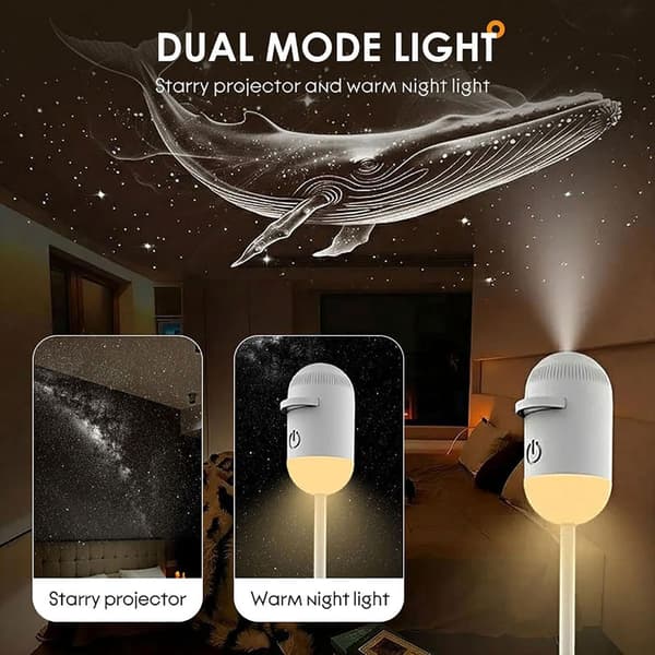 2-i-1 Stjerneprojektor & Natlampe med USB – Starry Sky