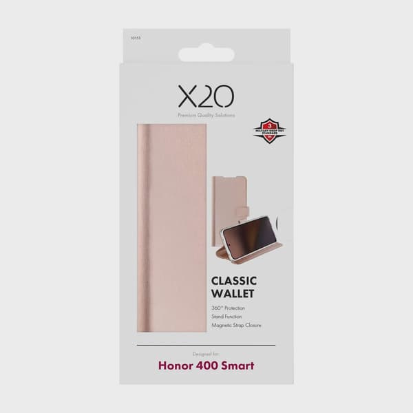 X2O Classic Wallet Plånboksfodral Honor 400 Smart Rose Gold