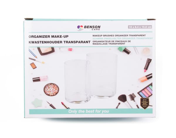 Förvaringsställ sminkborstar transparent