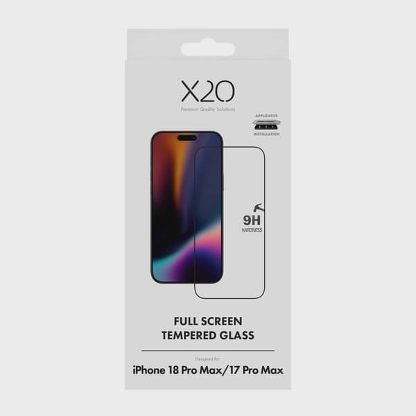 X2O Premium Full Screen Skärmskyddsglas iPhone 18 Pro Max/17 Pro Max