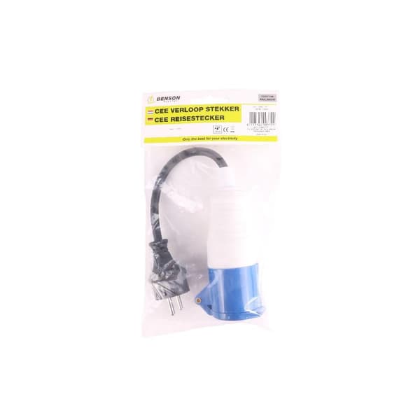 Övergångskabel CEE 230V till Schuko - Adapter Black