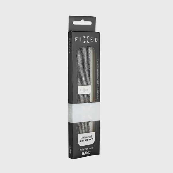 FIXED Mesh metallrem för Smartwatch Universal 20mm Silv.