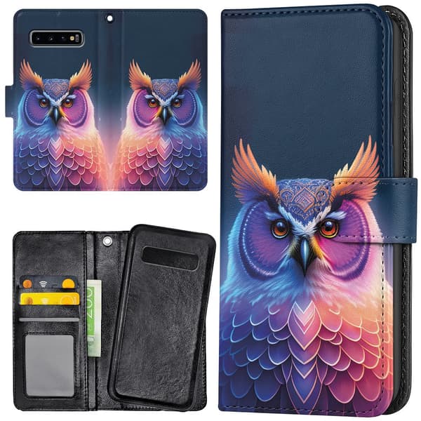 Samsung Galaxy S10 Plus - Lommebok Deksel Ugle