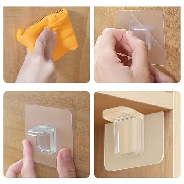 Hyllykiinnike Itsekiinnittyvä - Hyllypidike 12-Pack