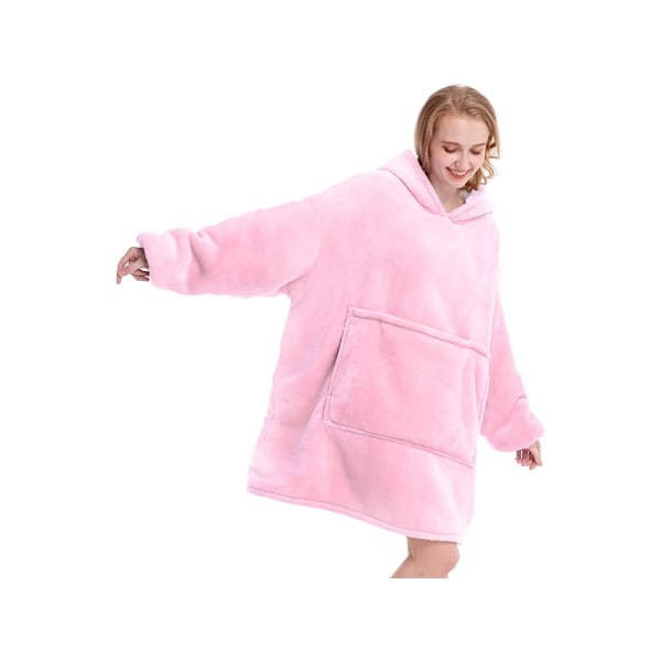 Oversized Hoodie med Hette – Filt Light pink