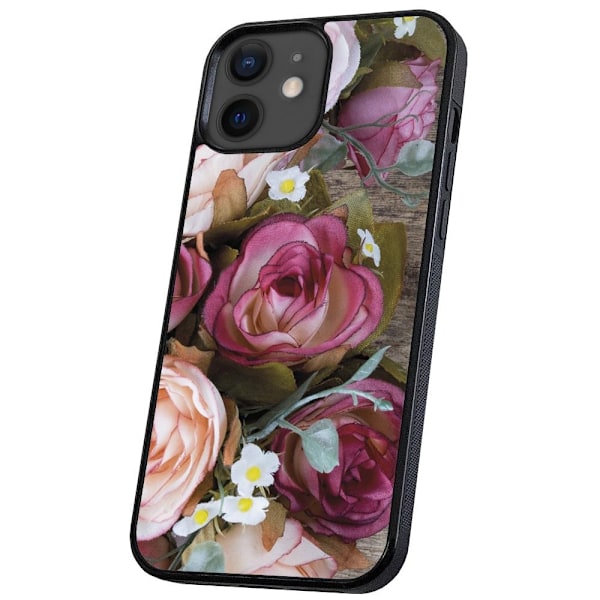 iPhone 12 Mini - Deksel/Mobildeksel Blomster