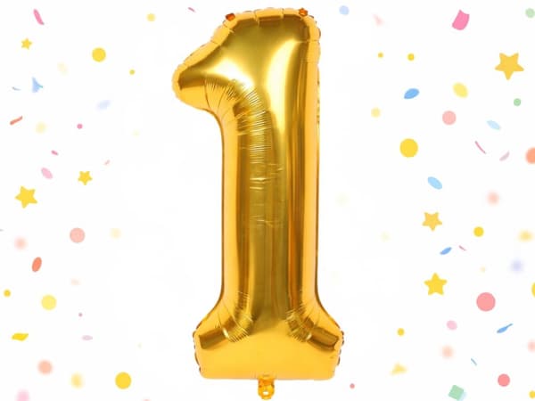 Folieballong siffra guld 66 cm 1