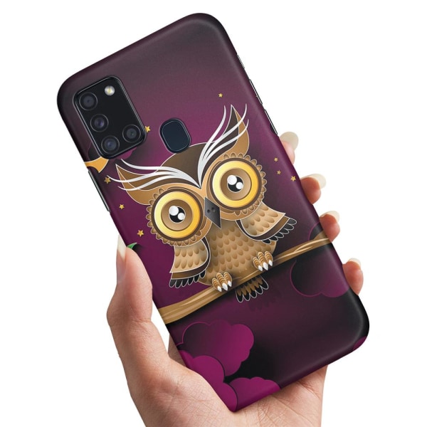 Samsung Galaxy A21s - Skal / Mobilskal Ljusbrun Uggla