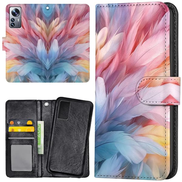 Xiaomi 12 Pro - Plånboksfodral/Skal Feathers