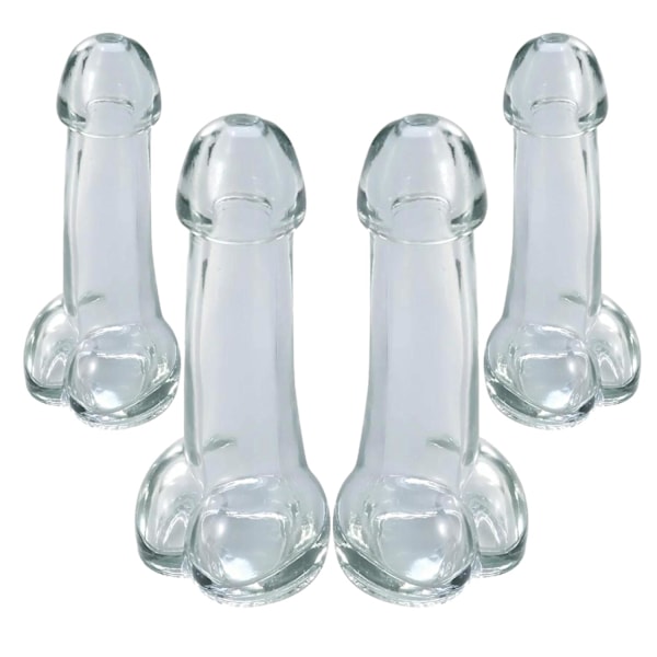 Penis Glass - Shotglass Penis - Penisglass - 15 cl Transparent 4-Pack