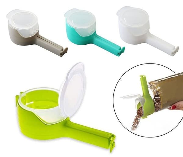 Plastlock med klämma / Påsklämma med Hällpip - 4st